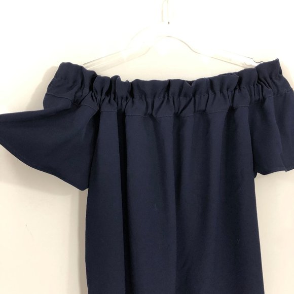 Pleione Off Shoulder Navy Blue Dress XS - Picture 4 of 8
